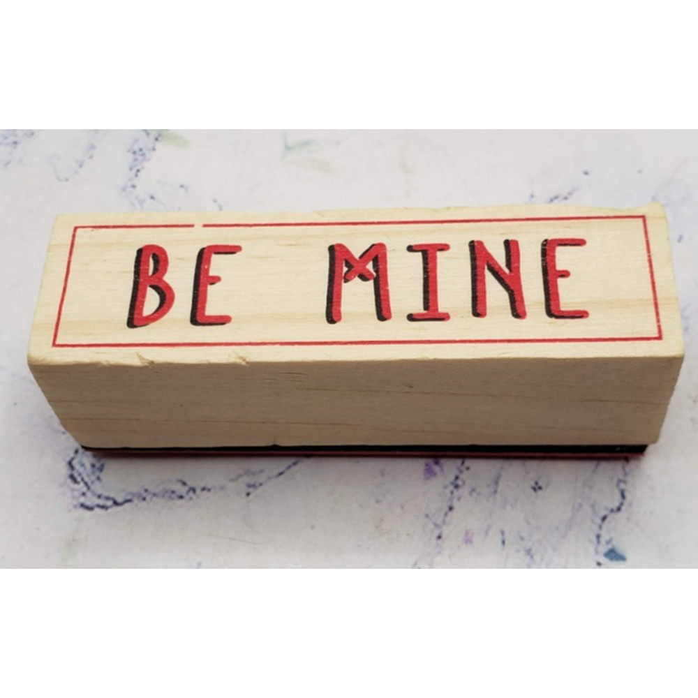 Be Mine Typewriter Print Valentine's Love Wood Mounted Rubber Stamp